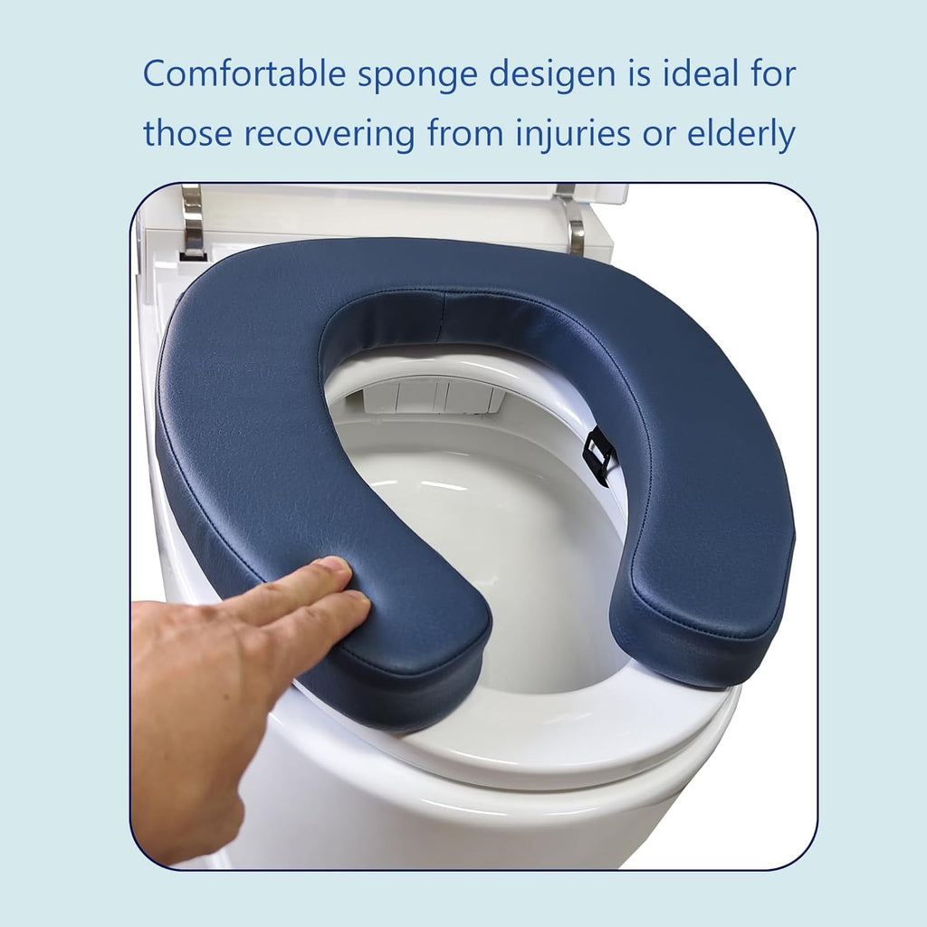 Toilet Seat Cushion with 2-Inch High-Density Foam, Microfiber Riser Pad


