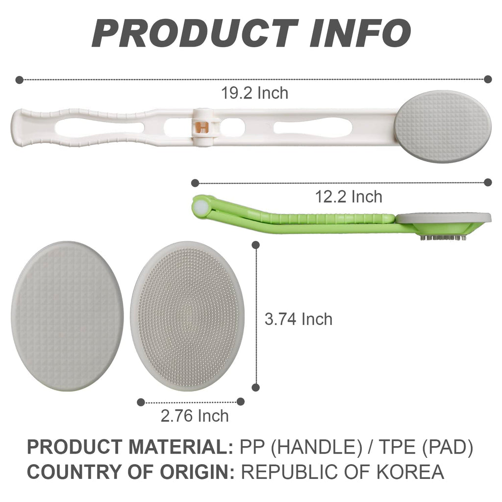 DOWMI Back Lotion Applicator 3-in-1 Foldable Massage & Bath Brush Tool

