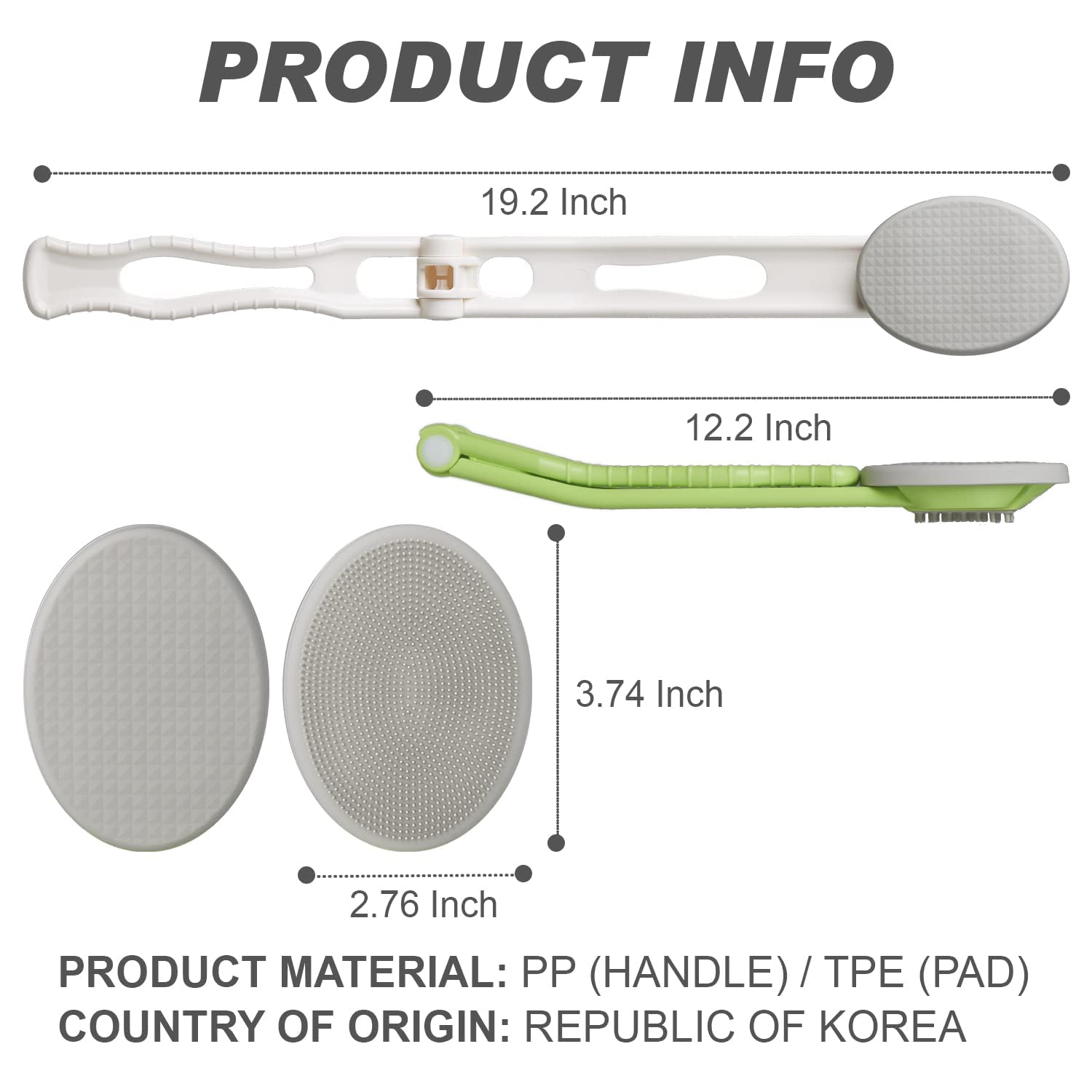 DOWMI Back Lotion Applicator 3-in-1 Foldable Massage & Bath Brush Tool

