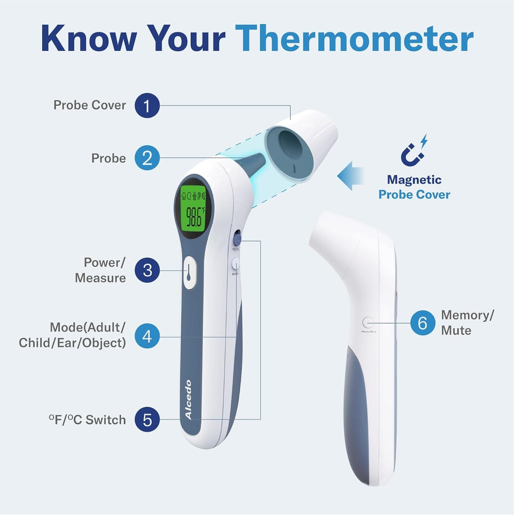 Alcedo Digital Infrared Forehead & Ear Thermometer for Adults, Kids, and Baby

