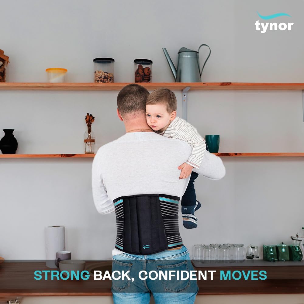 Tynor Adjustable Back Support Belt Breathable Lumbar Brace for Lower Back Pain

