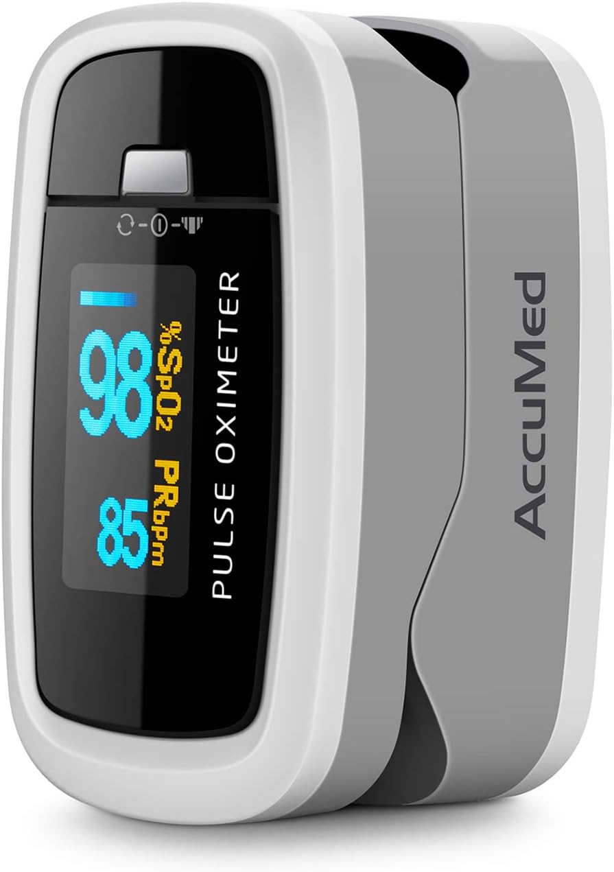 AccuMed CMS-50D1 Fingertip Pulse Oximeter, SpO2 Oxygen & Pulse Monitor LED


