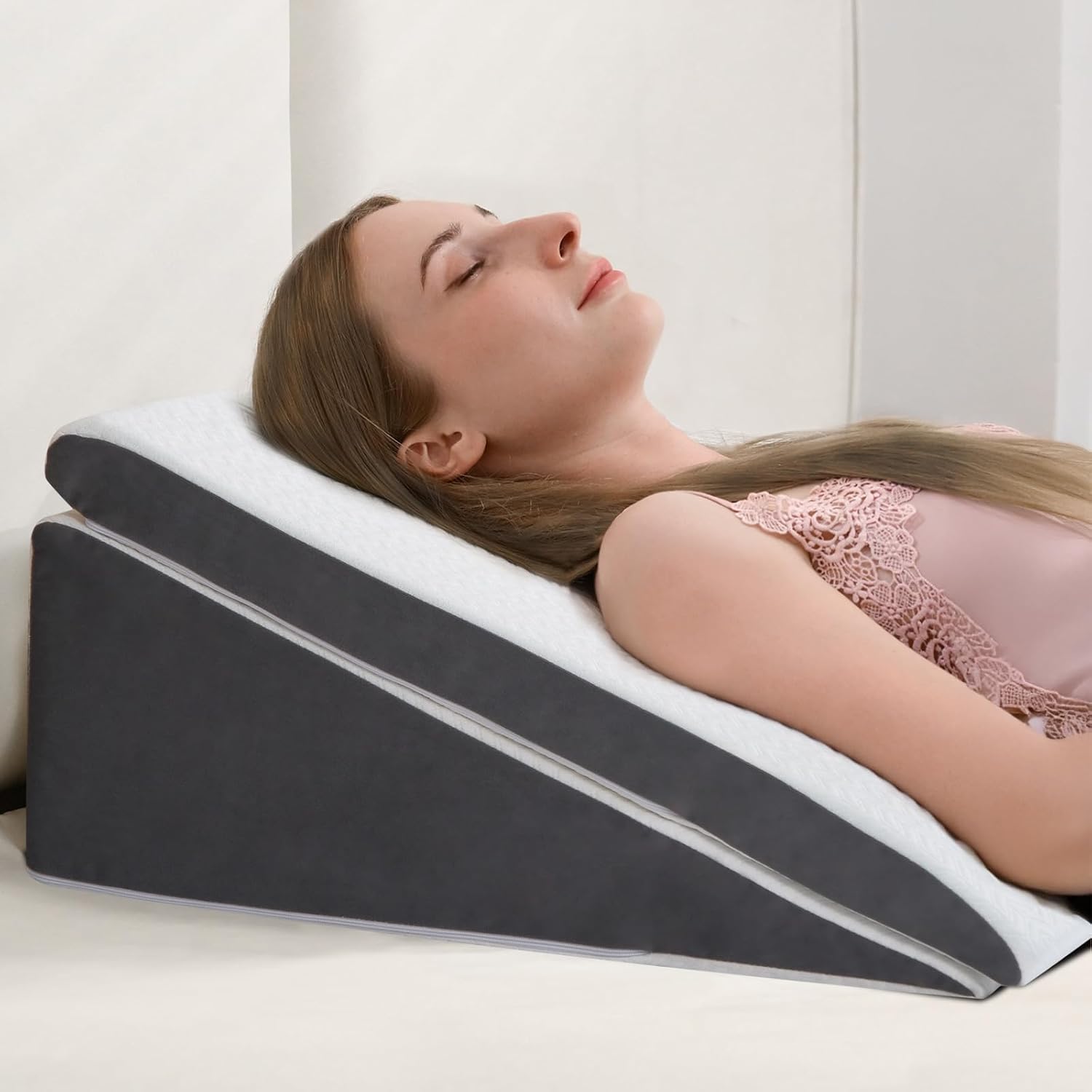 Vekkia Adjustable Memory Foam Wedge Pillow for Acid Reflux, GERD, Sleep Apnea

