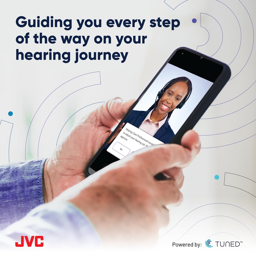 JVC OTC Hearing Aids for Mild to Moderate Hearing Loss, TUNED App, Bluetooth


