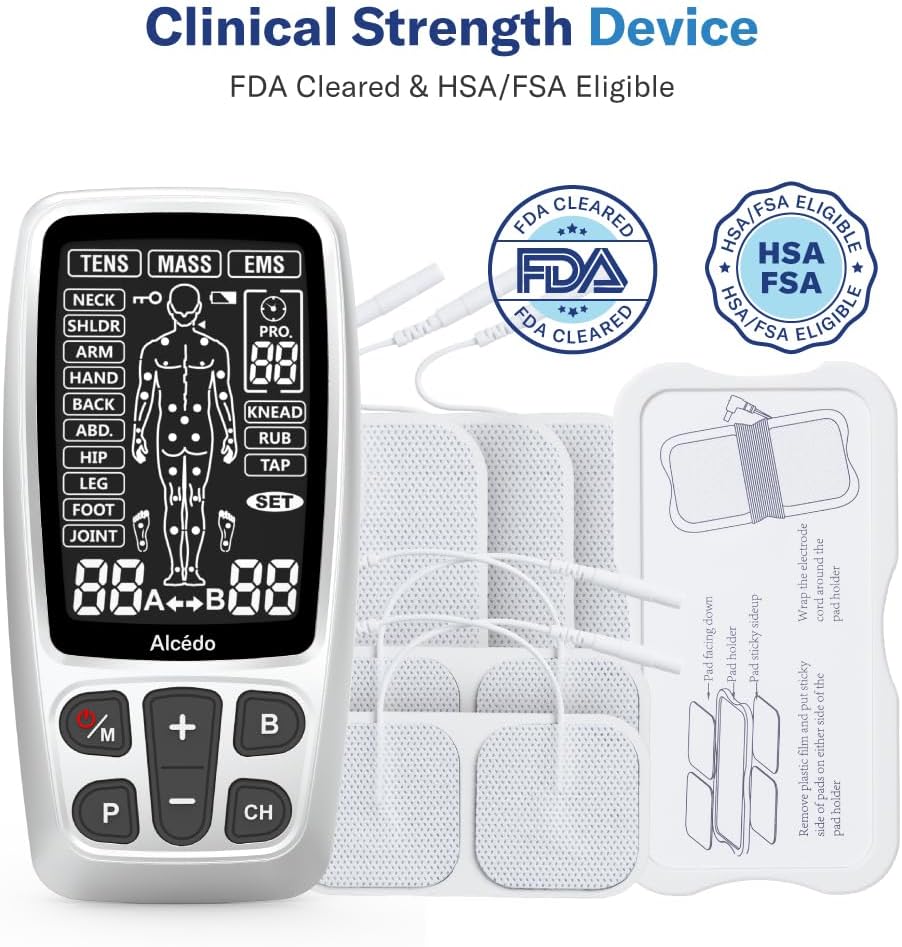 Alcedo TENS and EMS Muscle Stimulator Unit with Electric Pulse Massager, 41 Modes

