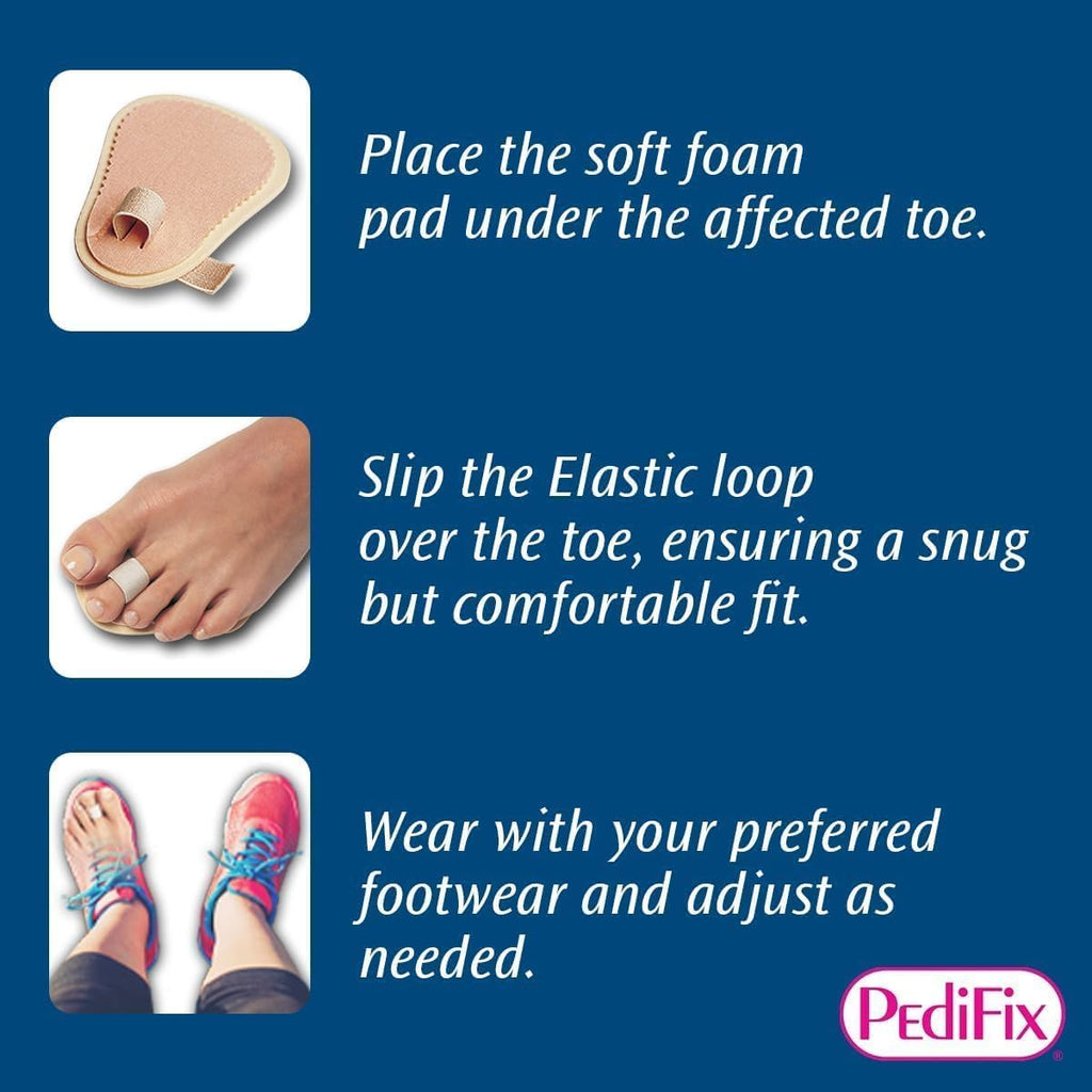 PediFix Toe Straightener with Cushioned Foam Pad for Crooked, Overlapping Toes

