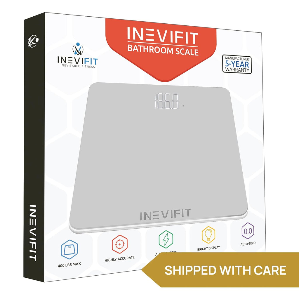 INEVIFIT Digital Bathroom Scale, Tempered Glass Body Weight Scale up to 400 lb

