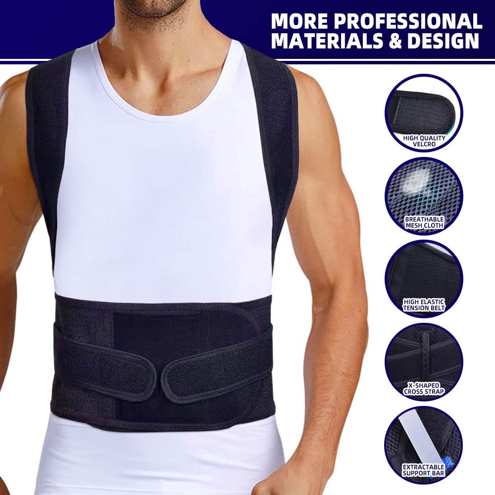 BraceTop Posture Corrector Back Brace for Men and Women, Lumbar Support

