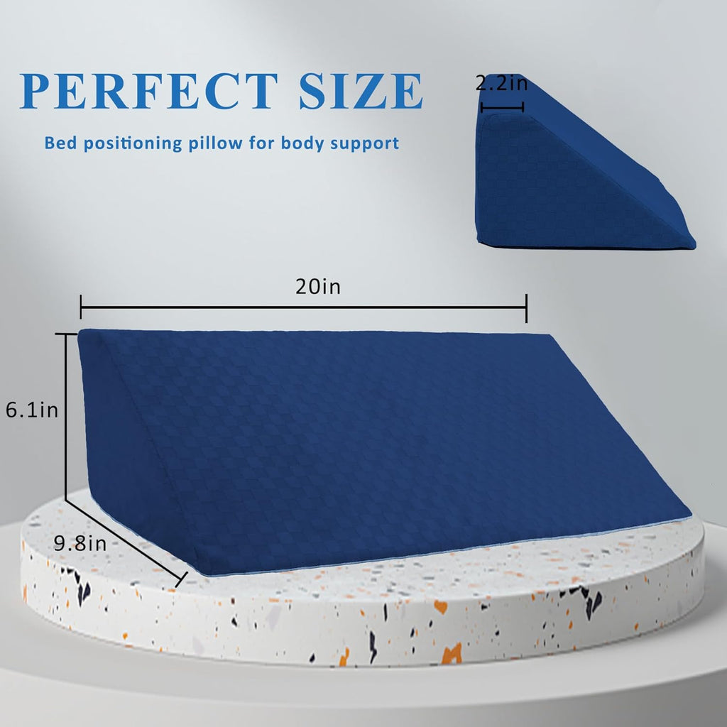 30° Bed Wedge Pillow for Side Sleeping, Memory Foam Body Positioning Triangle

