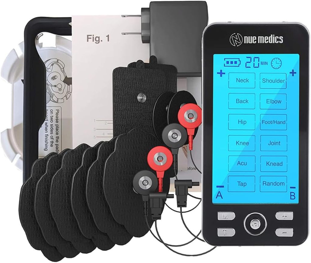 NueMedics TENS Pulse Massager, Rechargeable Muscle Stimulator, 24 Modes

