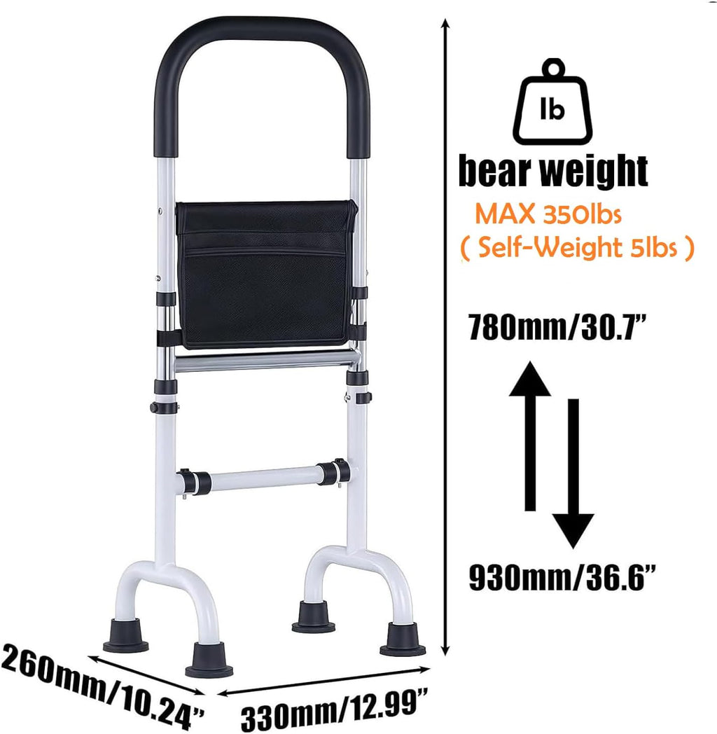 Adjustable Stand Assist Cane with 4-Point Base, 350 lb Capacity, Mobility Aid

