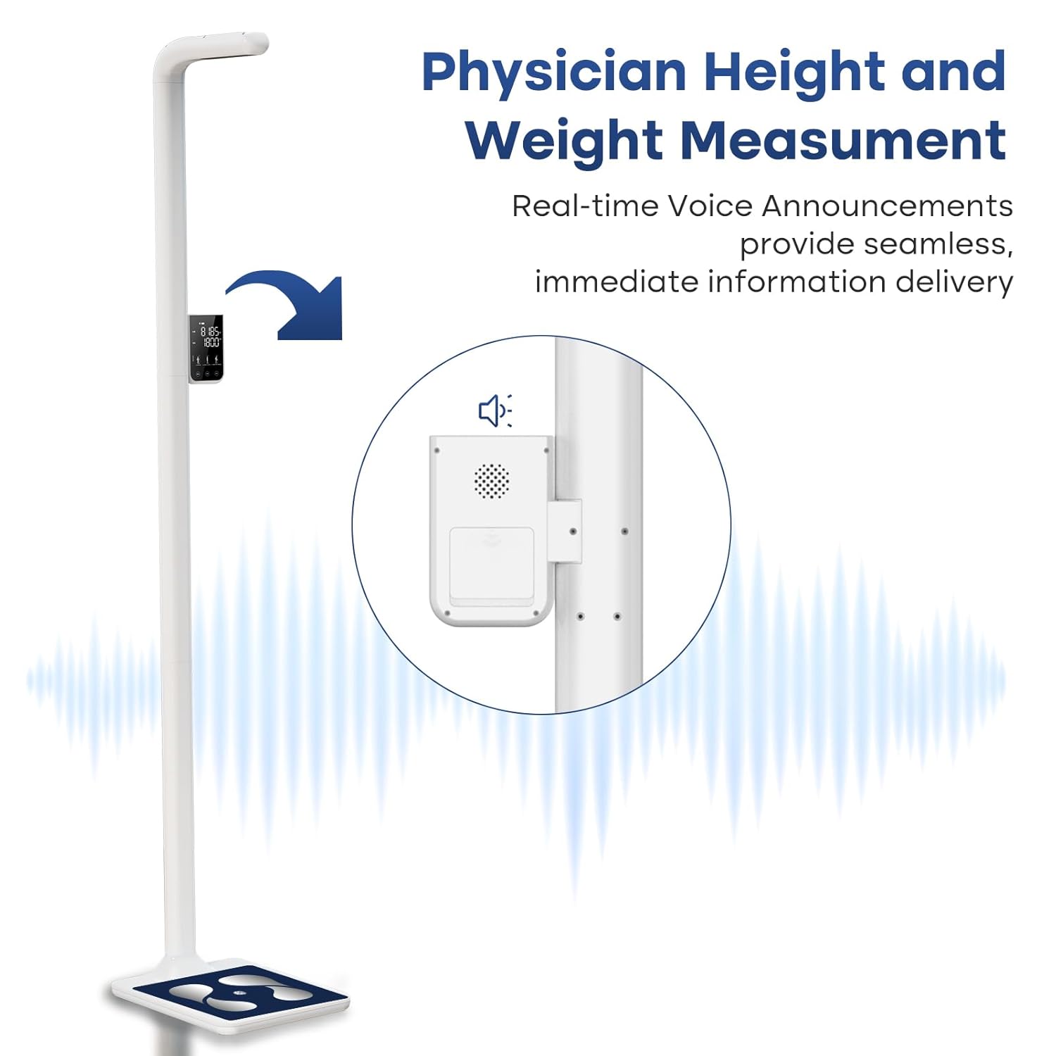 GE Digital Physician Scale with Ultrasonic Height Measurement, 485 lb Capacity

