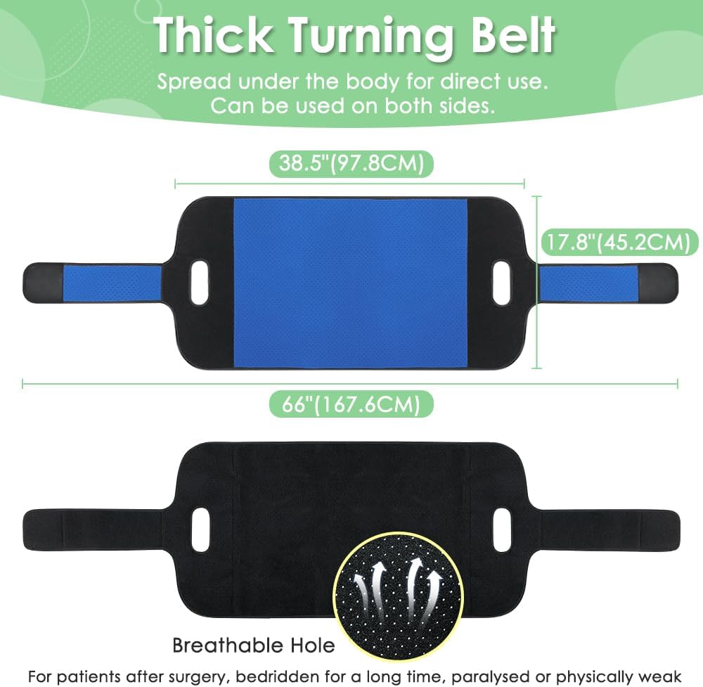 Patient Turning Transfer Belt Medical Sling for Bedridden Seniors Bed Positioning

