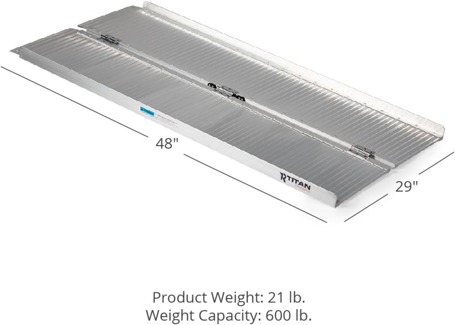 Titan Ramps Single-Fold Wheelchair Ramp, 600 lb Capacity

