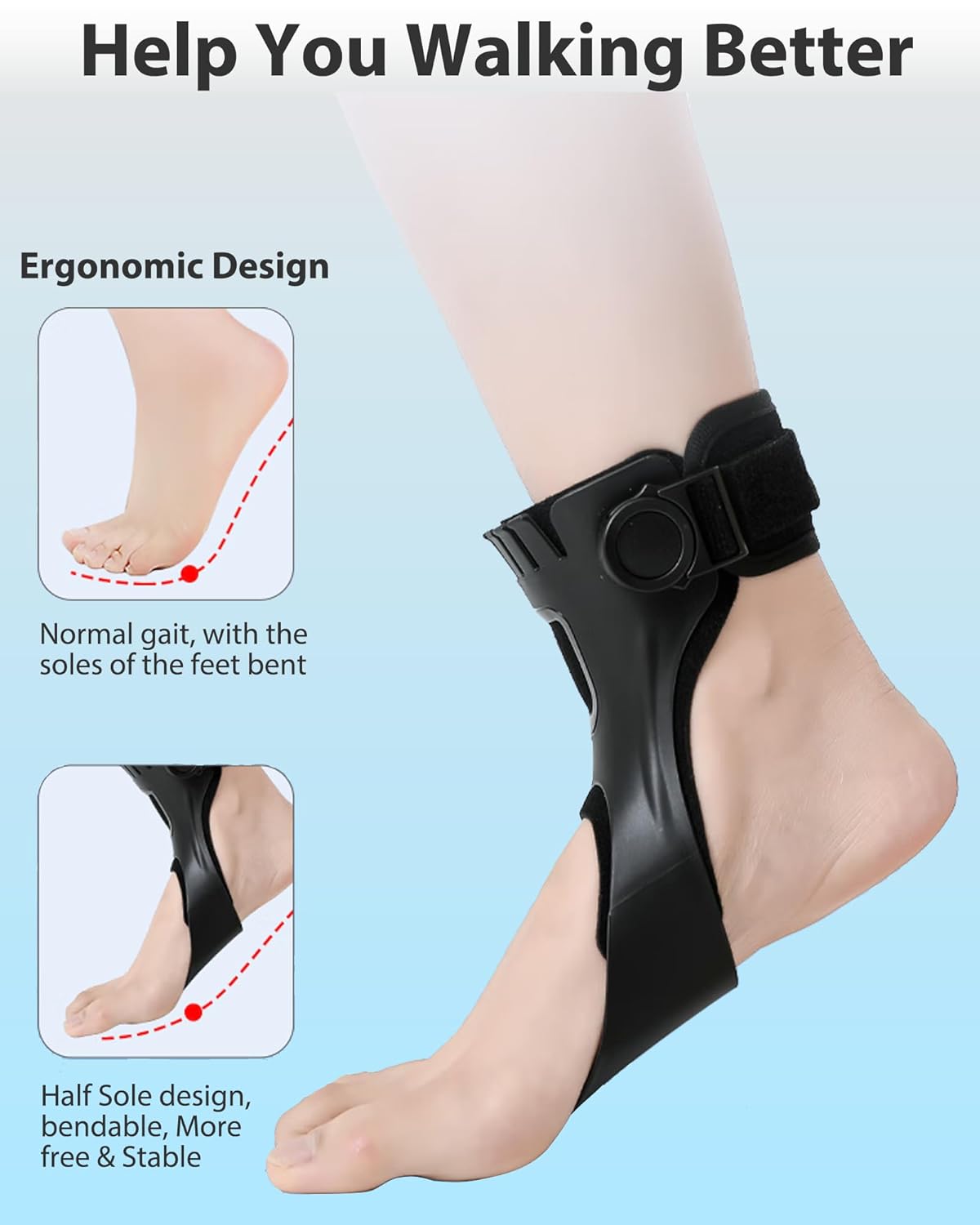 Professional AFO Drop Foot Brace Orthosis for Stroke Hemiplegia Varus Foot Drop

