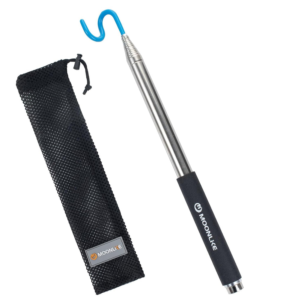 Telescoping Magnetic Pickup Tool with Hook, 10 ft Grabber Pole Reacher

