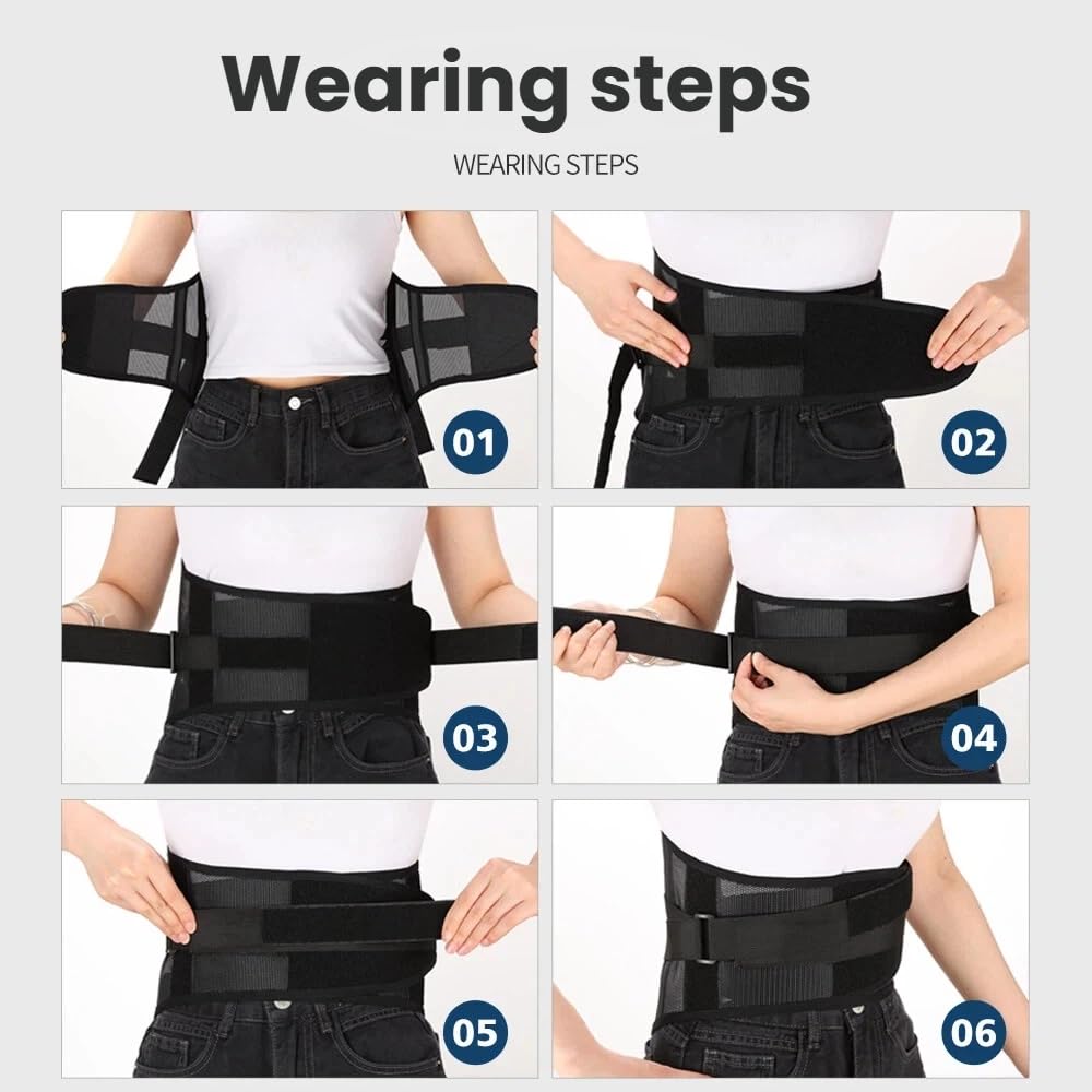 Aisenth Lumbar Back Brace for Sciatica Relief, Adjustable Straps, Breathable Support

