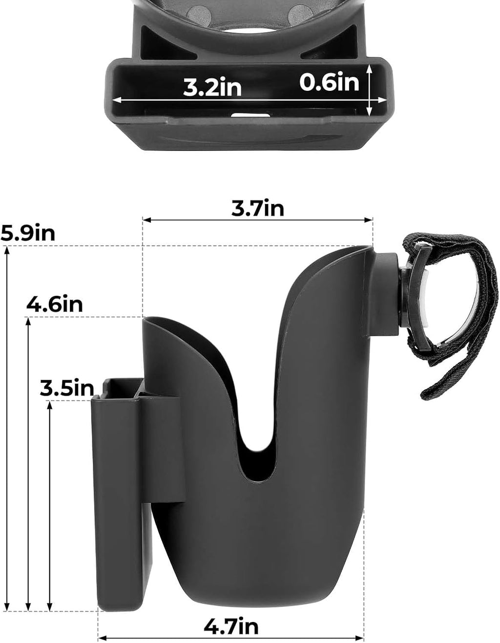 JOYTUTUS 2-in-1 Cup Holder for Wheelchair, Water Bottle & Phone Bracket

