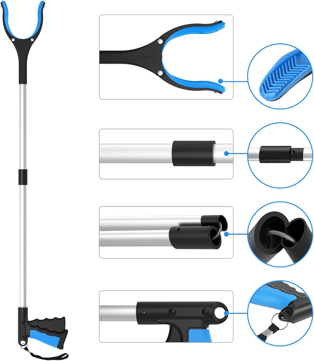Foldable Grabber Reacher Tool with 360° Rotating Jaw and Magnets

