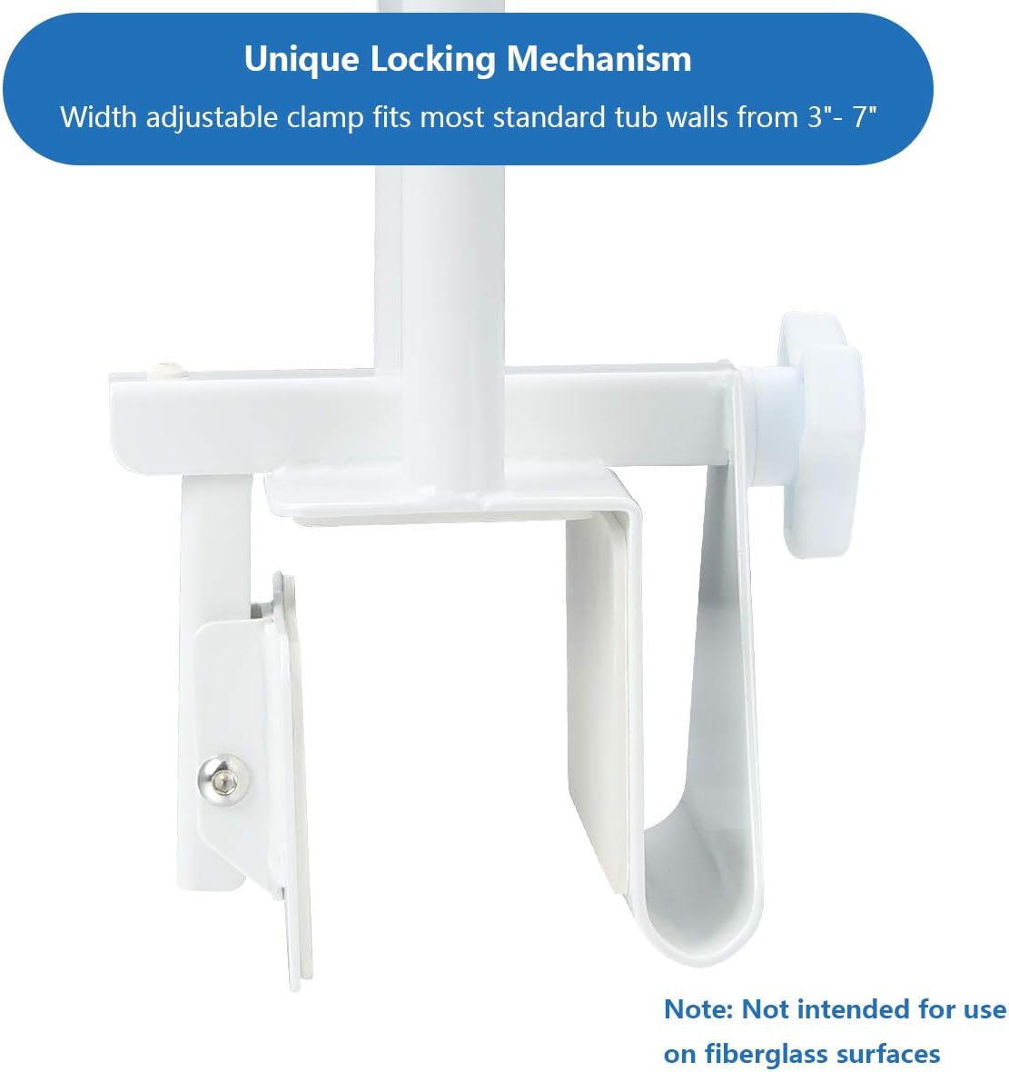 Butizone Bathtub Safety Rail Grab Bar Clamp for Seniors and Elderly

