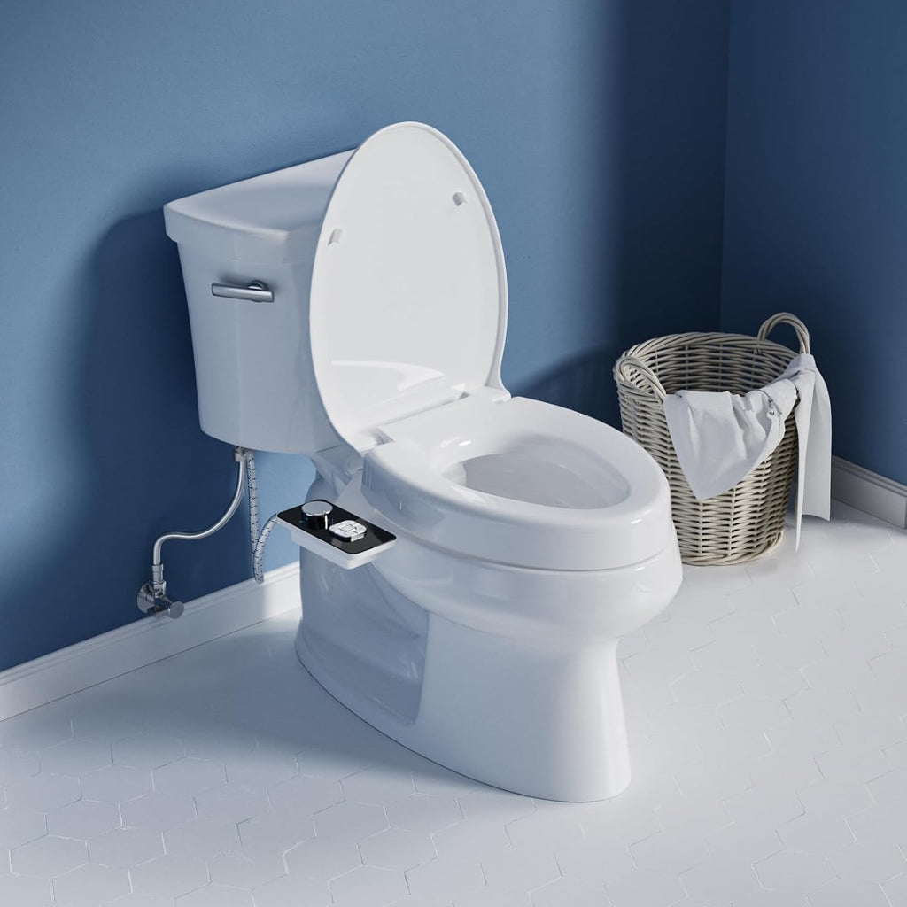 SAMODRA Raised Toilet Seat Riser, 3 Inch High Elevated Toilet Seat, Soft Close

