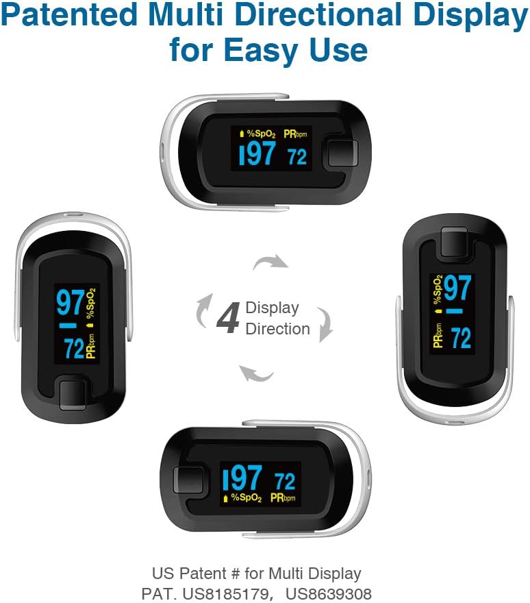 mibest OLED Finger Pulse Oximeter, SpO2 Blood Oxygen & Pulse Rate Monitor

