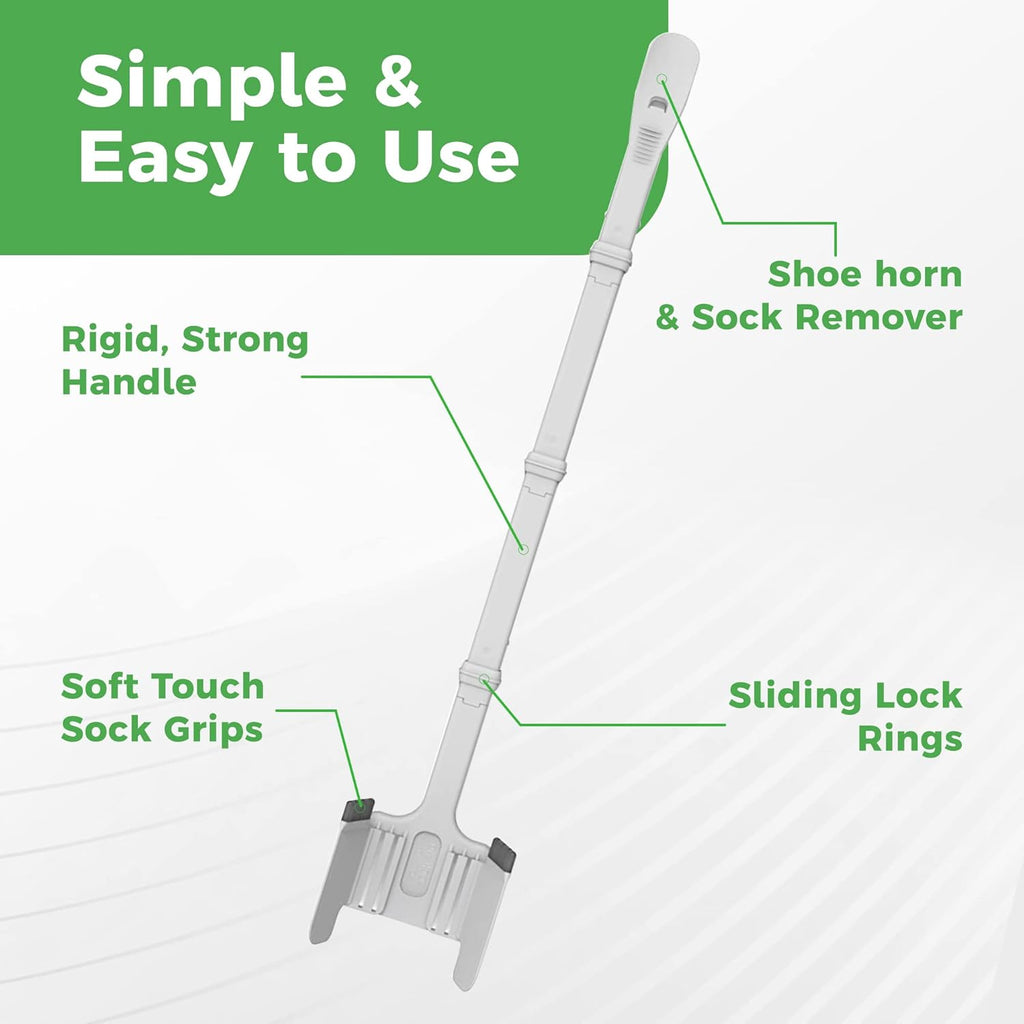 Sock Ox Adjustable Sock Aid with Built-in Long Shoe Horn for Easy Dressing

