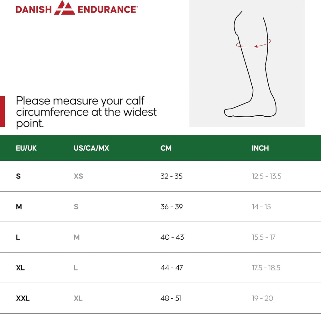 Danish Endurance Calf Compression Sleeve 21–26 mmHg for Legs and Shin Support


