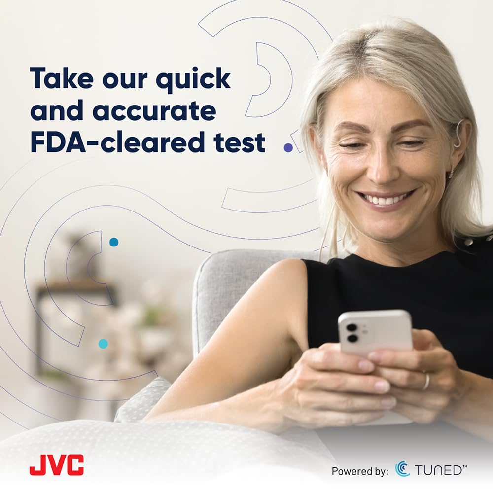 JVC OTC Hearing Aids for Mild to Moderate Hearing Loss, TUNED App, Bluetooth

