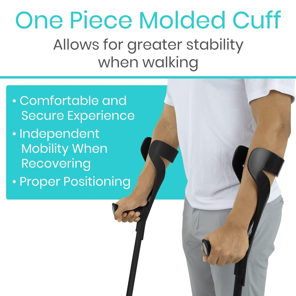 Vive Forearm Crutches Pair Adjustable Lightweight Ergonomic Arm Crutches

