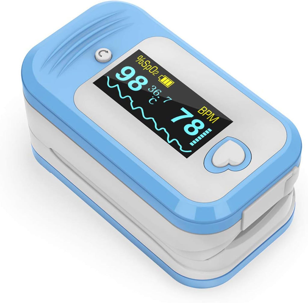 AM801 5-in-1 Medical Grade Pulse Oximeter with SpO2, Pulse Rate, Perfusion Index, Temp

