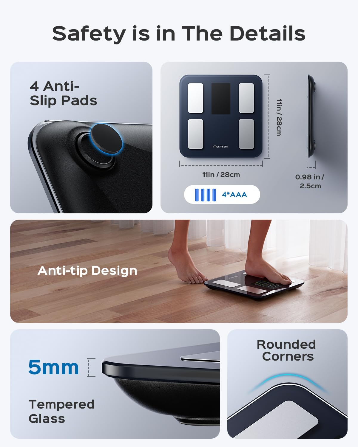 Smart Body Weight Scale with 8-in-1 Display, 22 Metrics, Heart Rate, BMI

