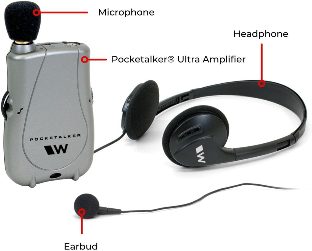 Williams Sound Pocketalker Ultra Hearing Amplifier Assistive Listening Device with Earbuds


