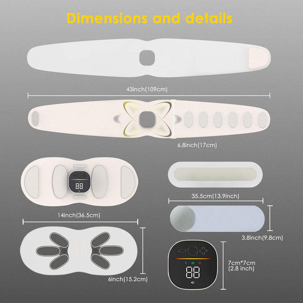 Heated Electric Abs Stimulator Belt, Abdominal Massage & Muscle Recovery Massager

