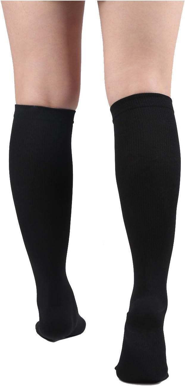 Nylon Graduated Compression Socks for Men Women, Knee High Support

