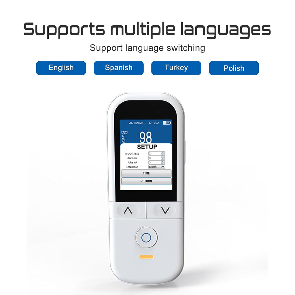 Handheld Pulse Oximeter with SpO2 Pulse Alarm, Finger and Foot Sensors, OLED

