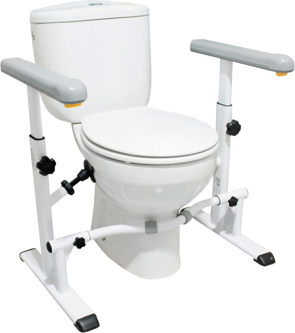 KMINA Toilet Safety Rails for Seniors, Adjustable Grab Bars with Handles

