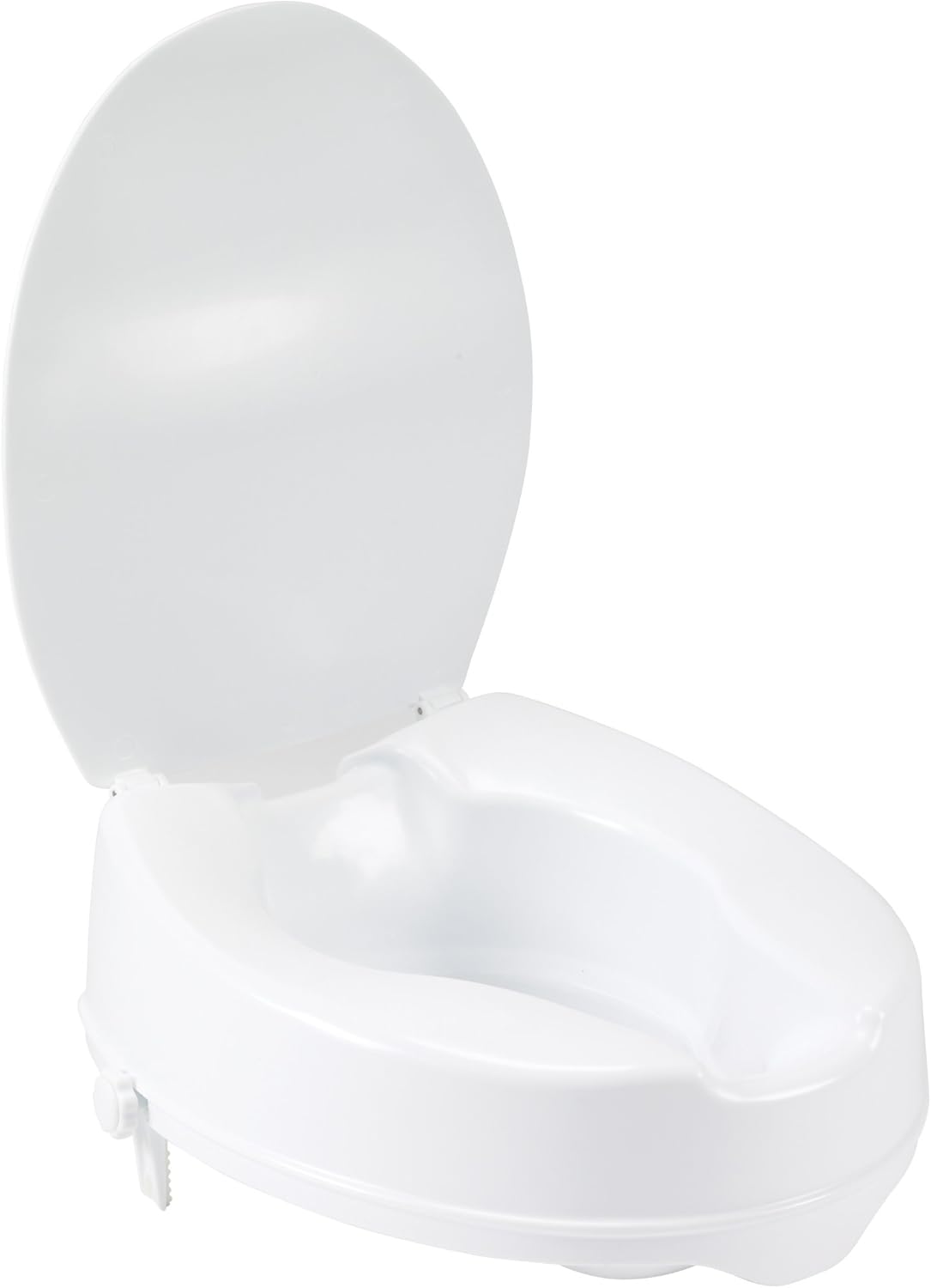 Drive Medical Raised Toilet Seat with Locking Lid, Standard Toilet Seat

