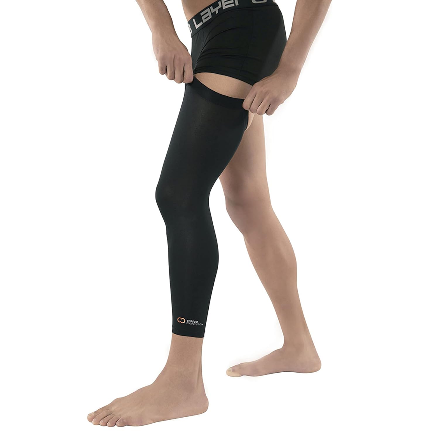 Copper Compression Leg Compression Sleeve with Copper Infused Knee Stabilizer Brace

