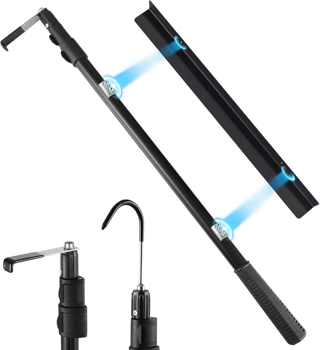 Magnetic Truck Cargo Grabber Telescoping Reach Retriever Tool with Two Hooks

