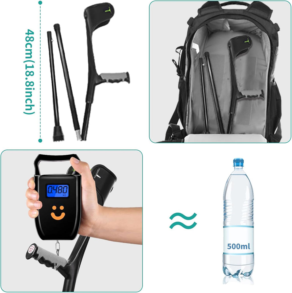 Forearm Crutches for Adults, Adjustable Height Aluminum Forearm Walker

