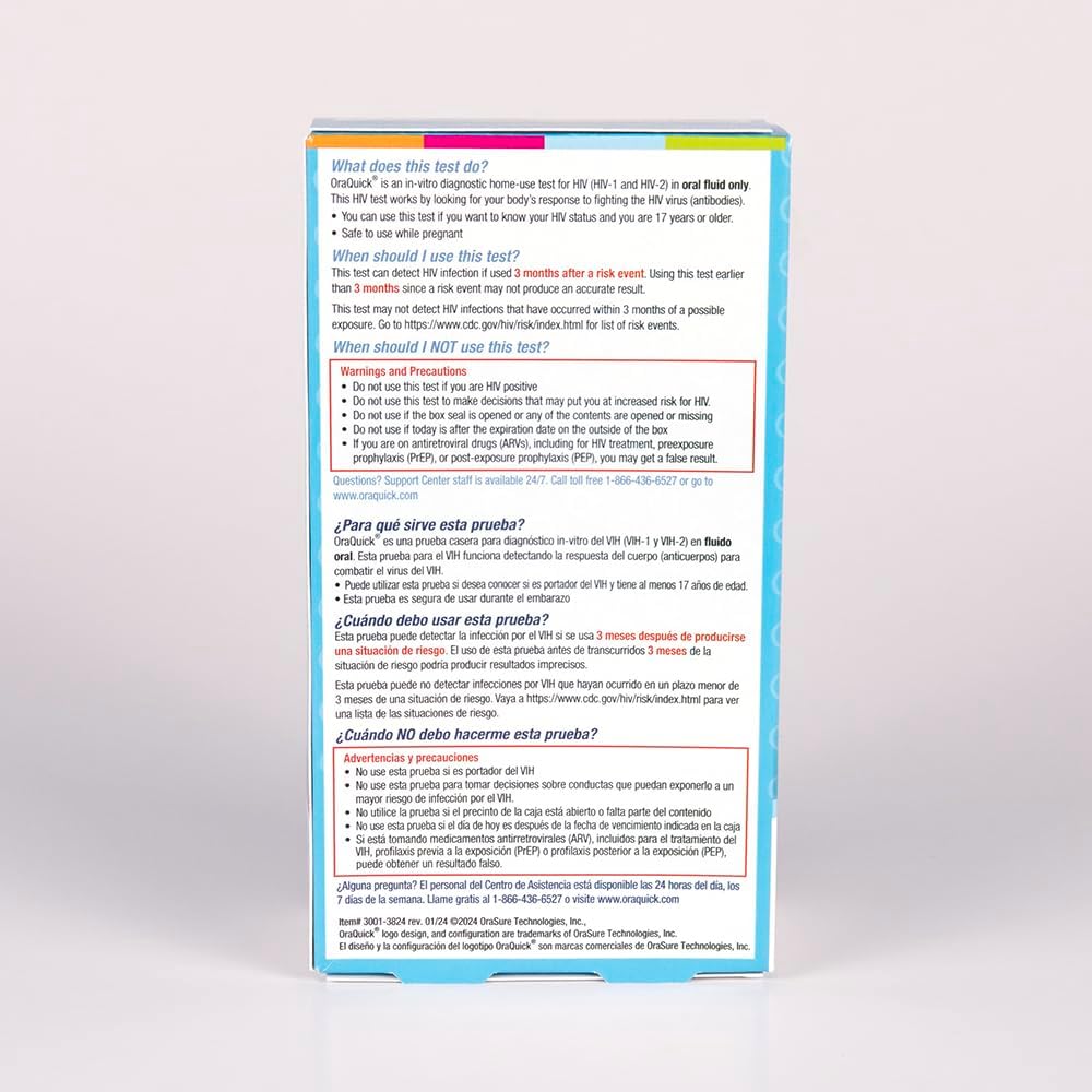 OraQuick HIV Self-Test Oral Fluid Rapid HIV-1 & HIV-2 Home Test Kit

