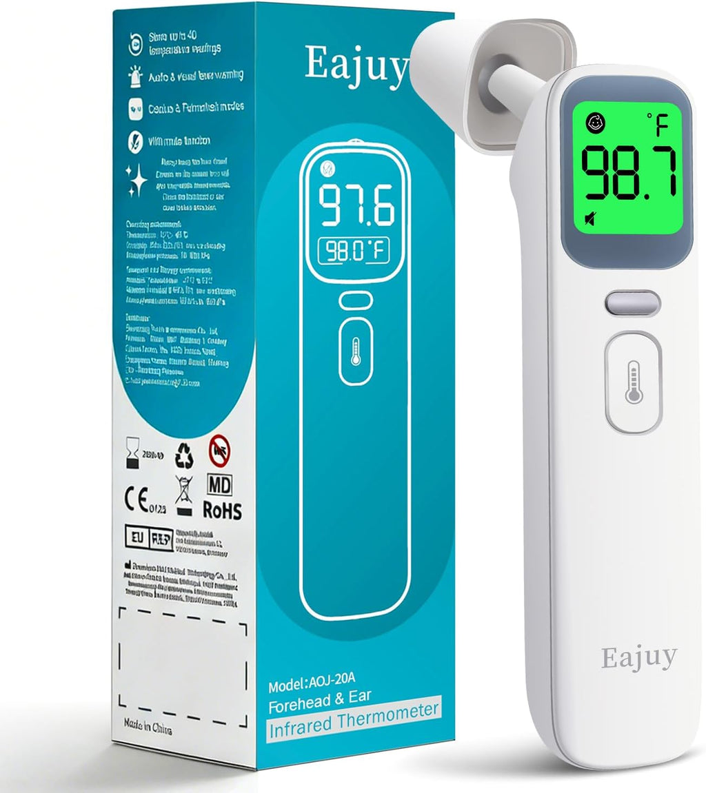 No-Touch Digital Infrared Thermometer for Forehead and Ear, Fever Alert

