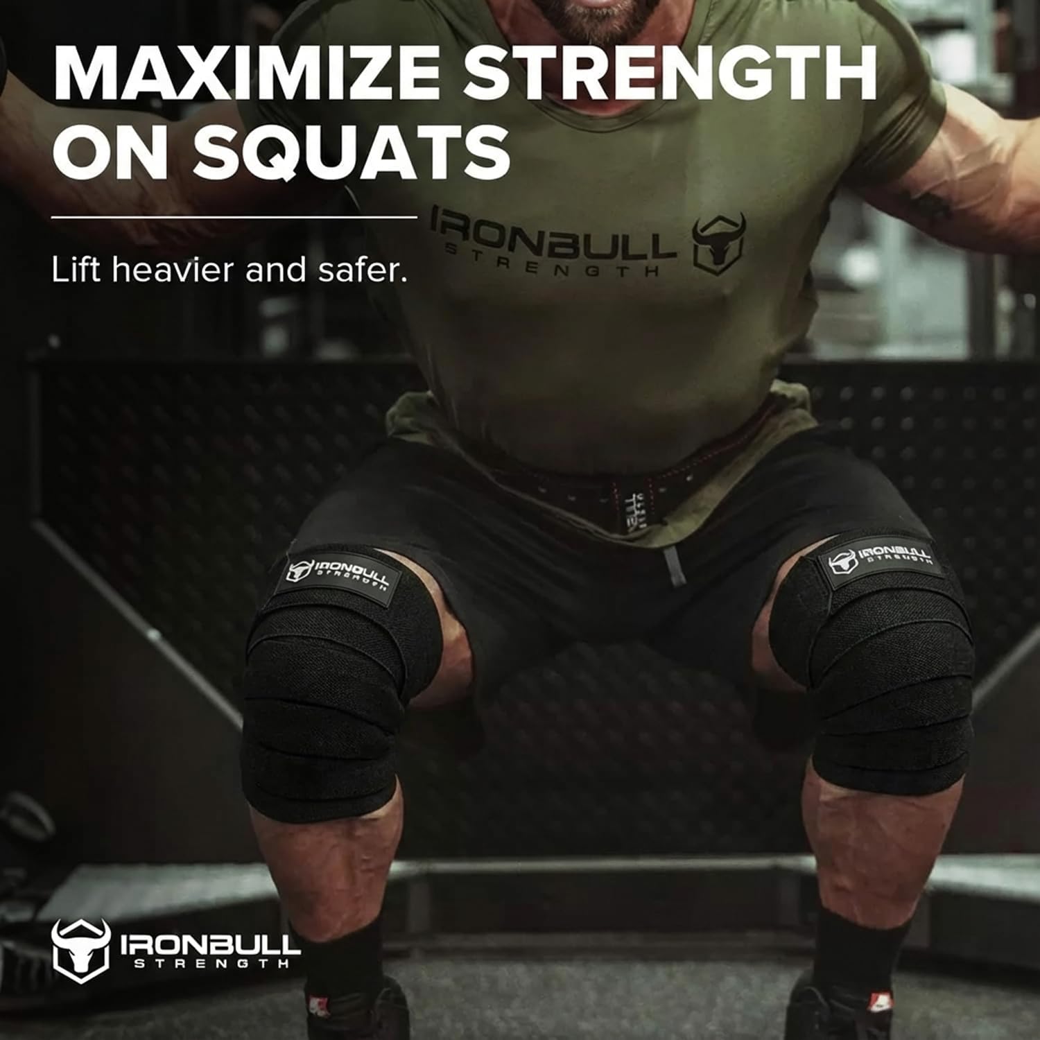 Elastic Weightlifting Knee Wraps for Squats, Powerlifting Support and Compression

