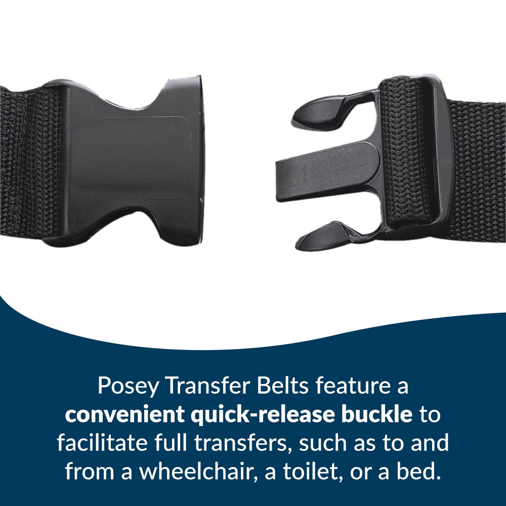 Posey 6537Q Transfer Belt with Handles, Soft Nylon Gait and Walking Belt

