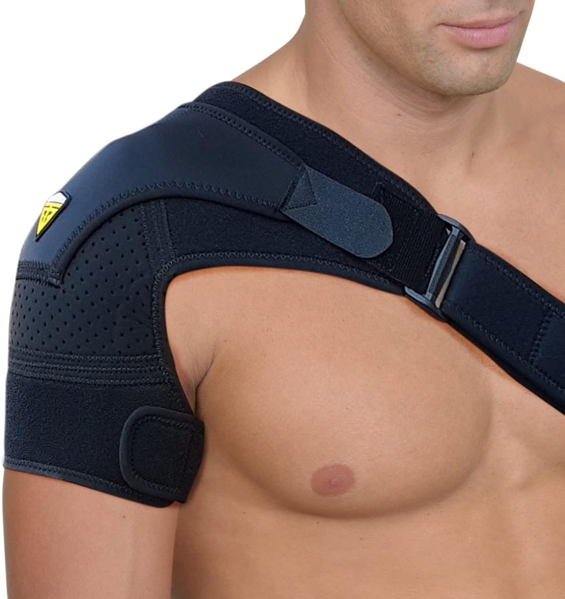 FIGHTECH Adjustable Neoprene Shoulder Brace Rotator Cuff Compression Sleeve Ice Pack Pocket

