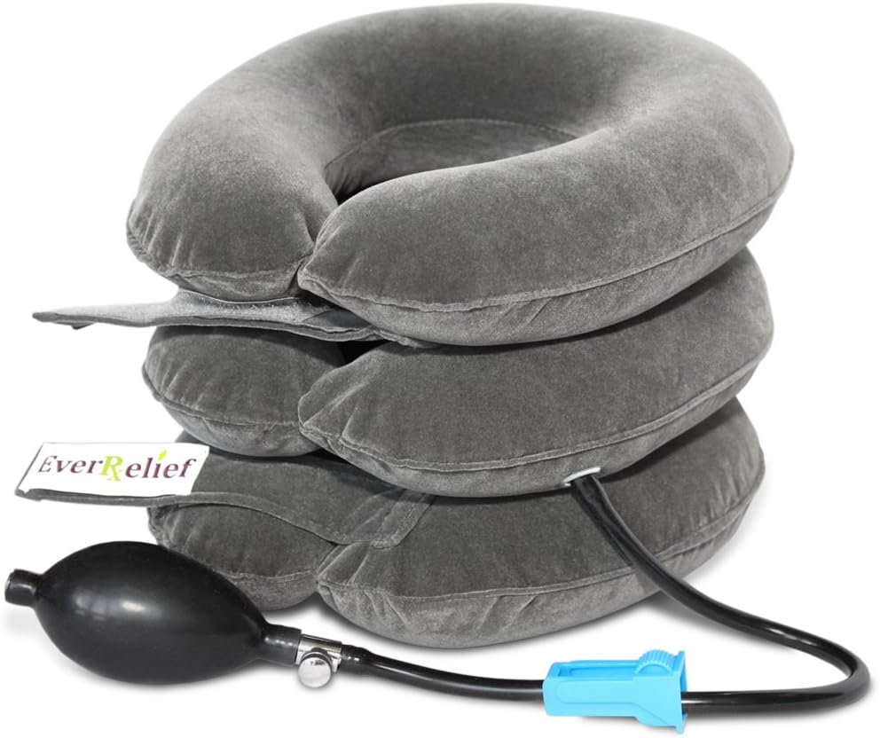 EverRelief Cervical Traction Device Inflatable Adjustable Neck Stretcher Pillow

