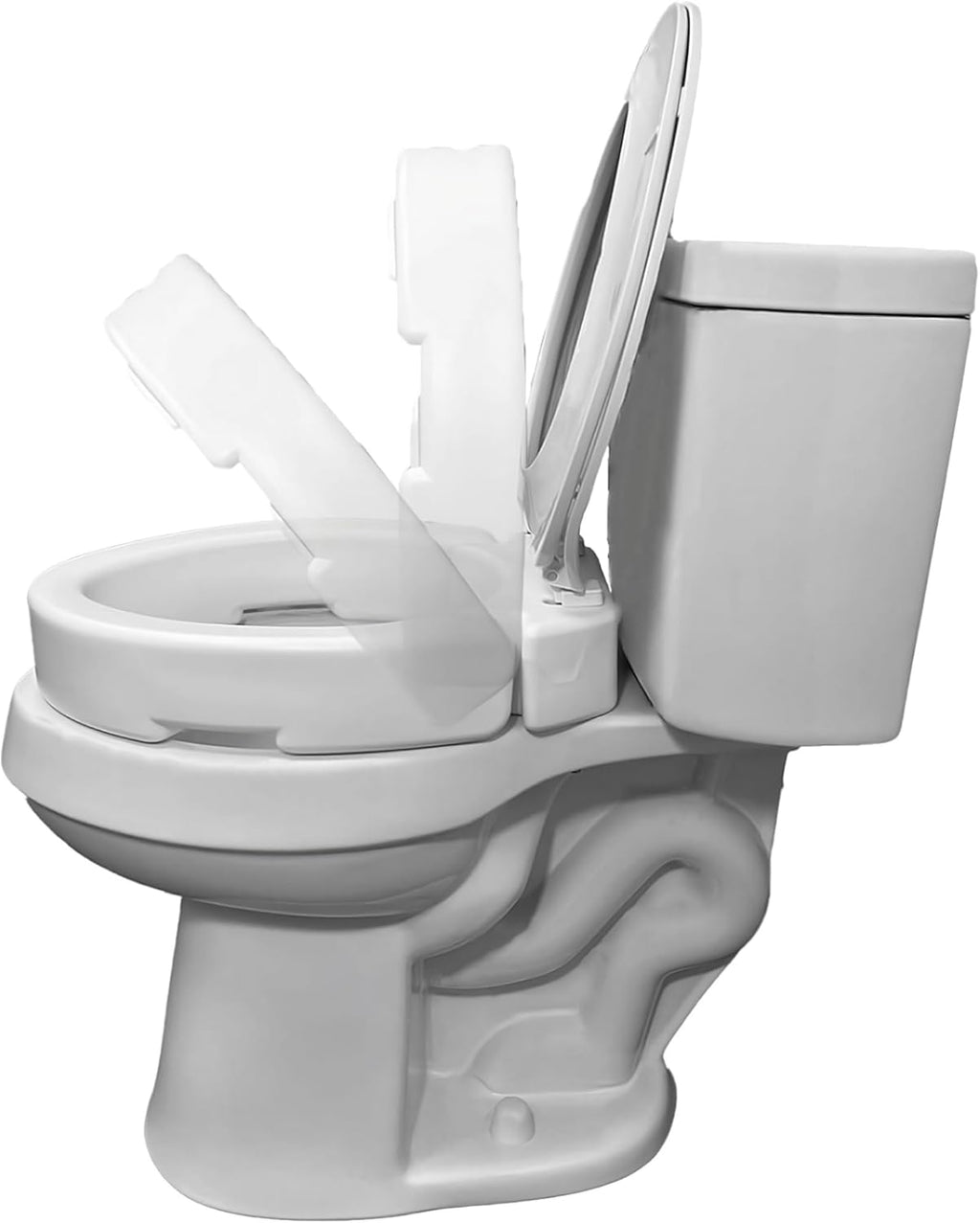 Carex Hinged Toilet Seat Riser, 3.5 in Height, 300 lb Capacity, Slip-Resistant

