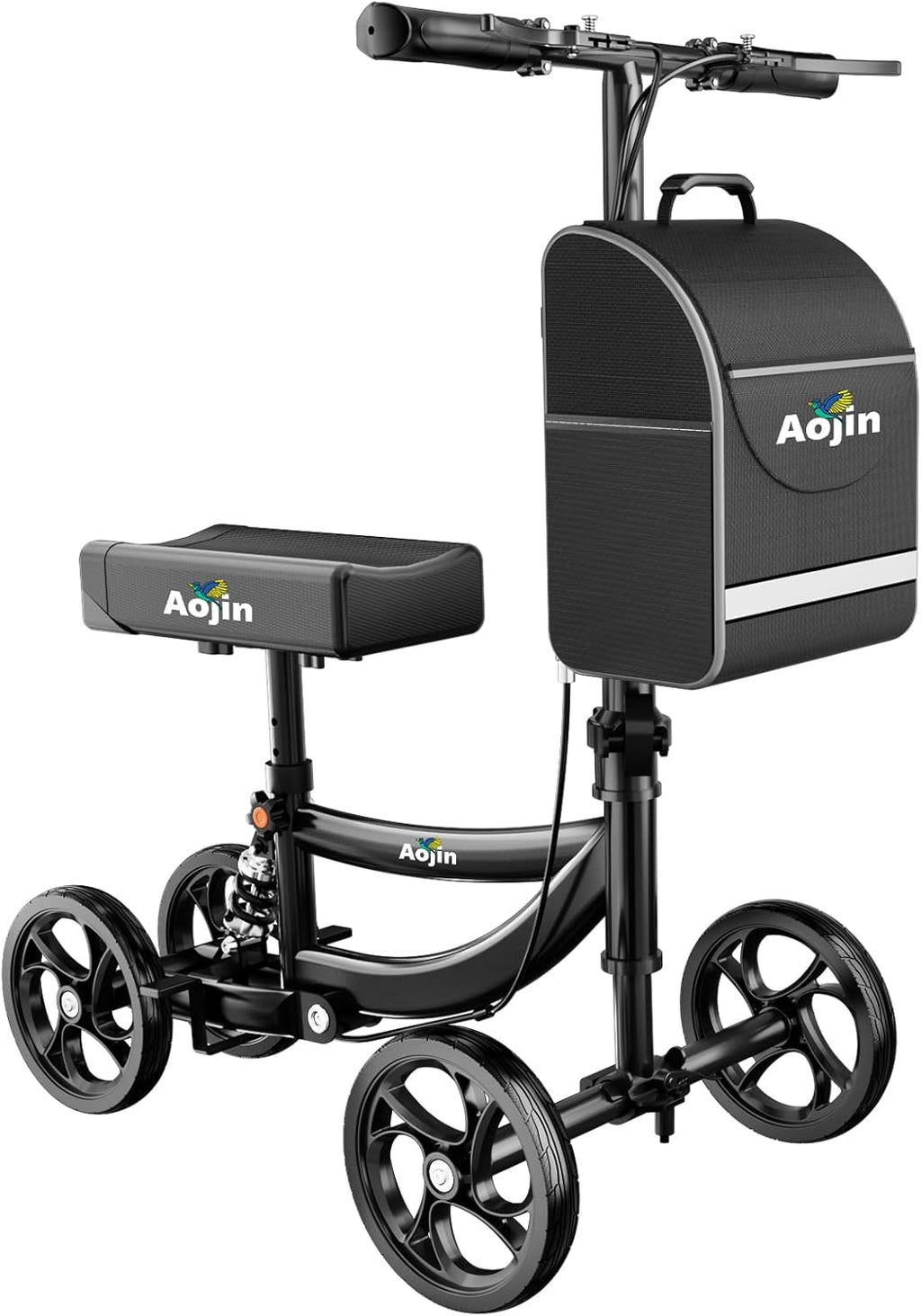 Aojin Foldable All-Terrain Knee Scooter Walker for Adults, 300 lb Capacity Bag

