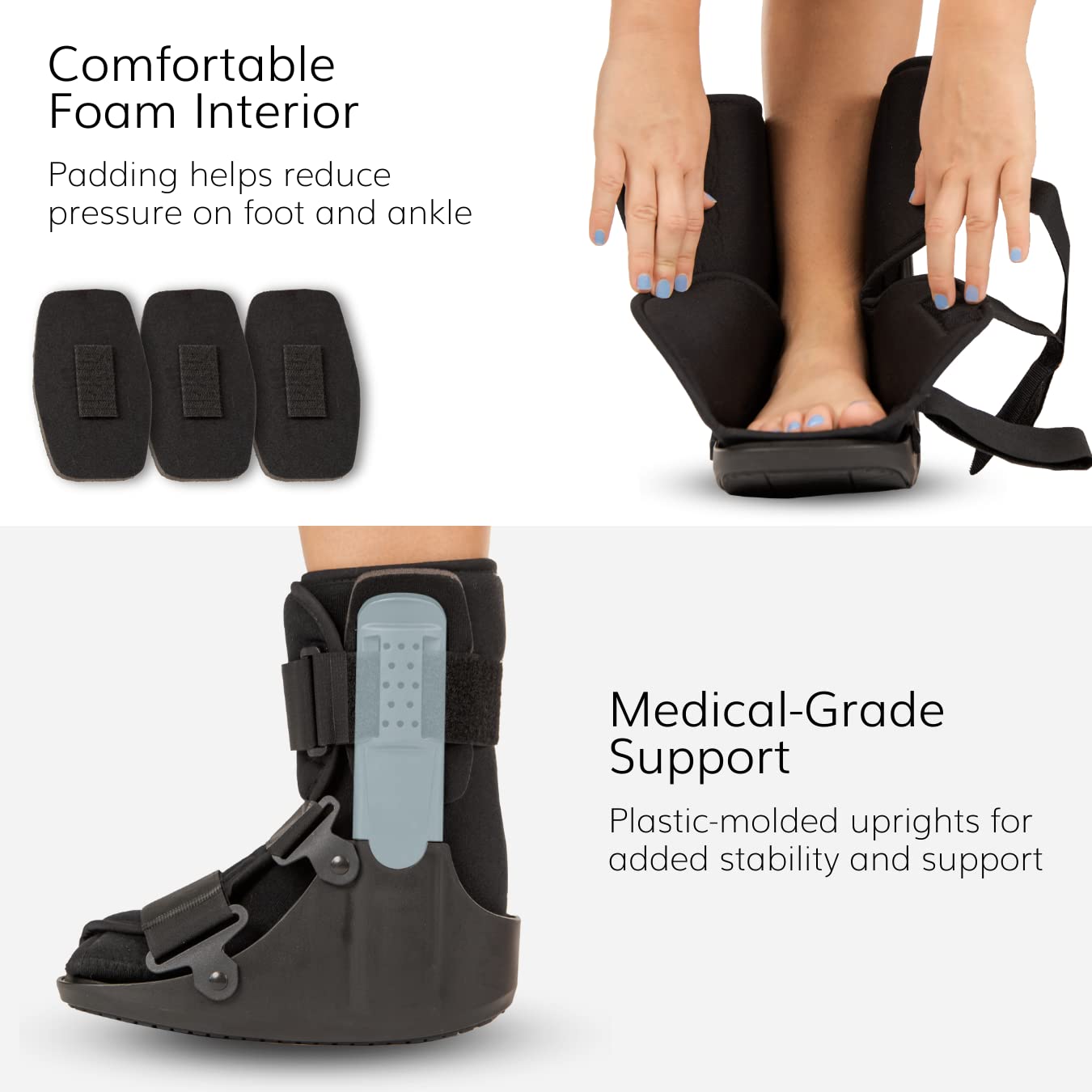 BraceAbility Short Walking Boot Orthopedic Medical Walker for Toe and Ankle Support

